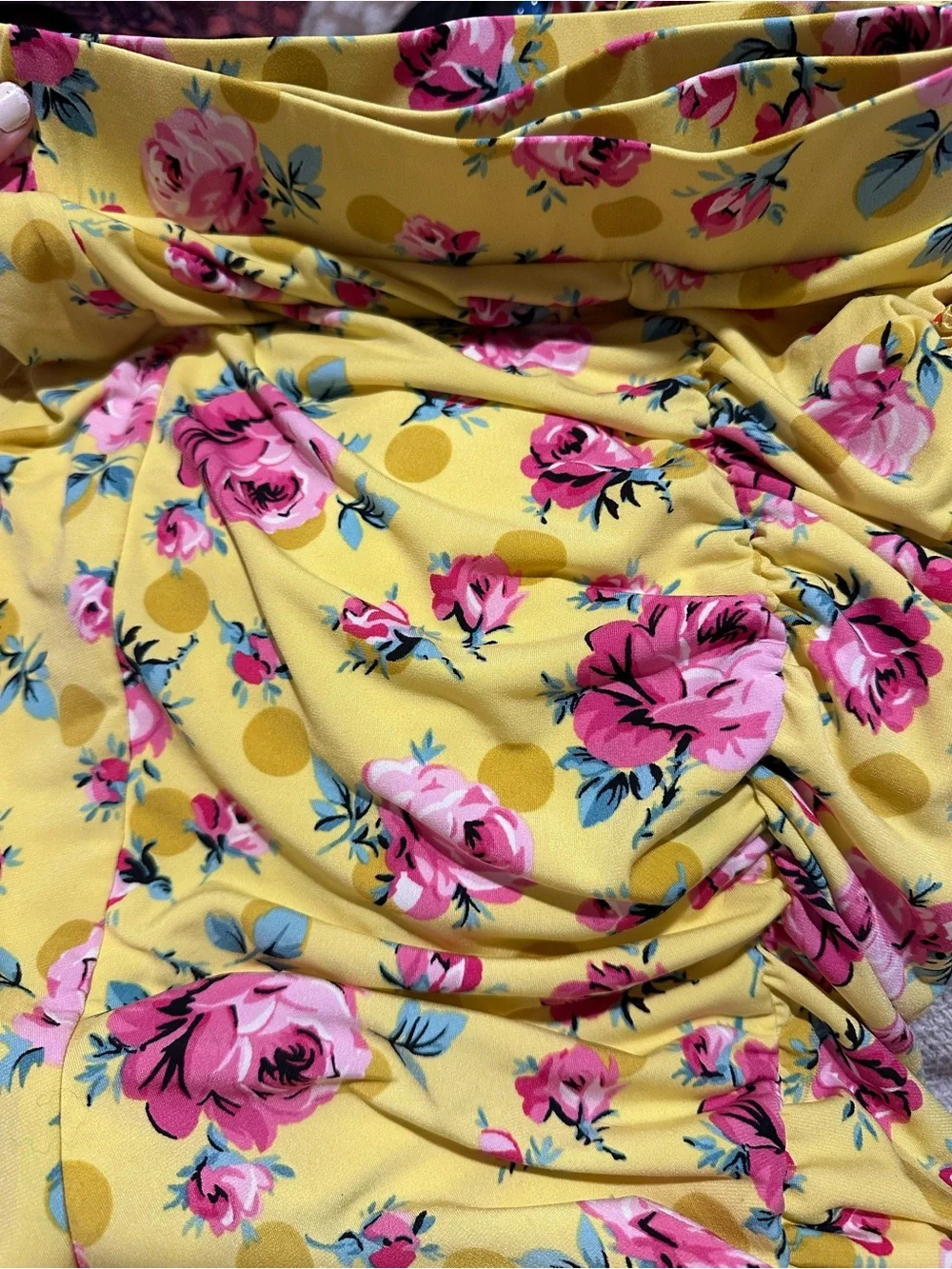 Betsey Johnson x Torrid Yellow Floral Polka Dot Matching Skirt Set